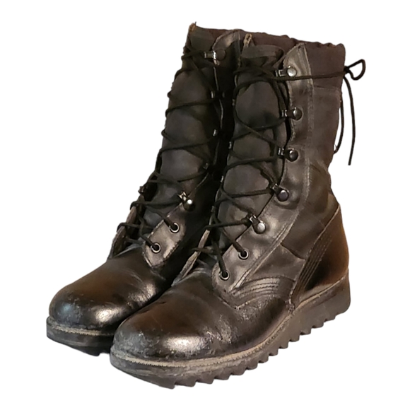 Unisex Leather and Nylon Combat Boots Size 9-9.5/Military Boots/Army Boots - Picture 3 of 10